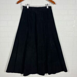 Georgetown Leather Design Women’s Black Leather mid-Maxi Skirt size 7/8 or 26in